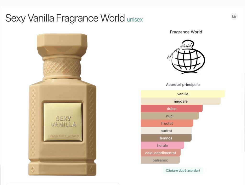 cumpara fragrance world sexy vanilla